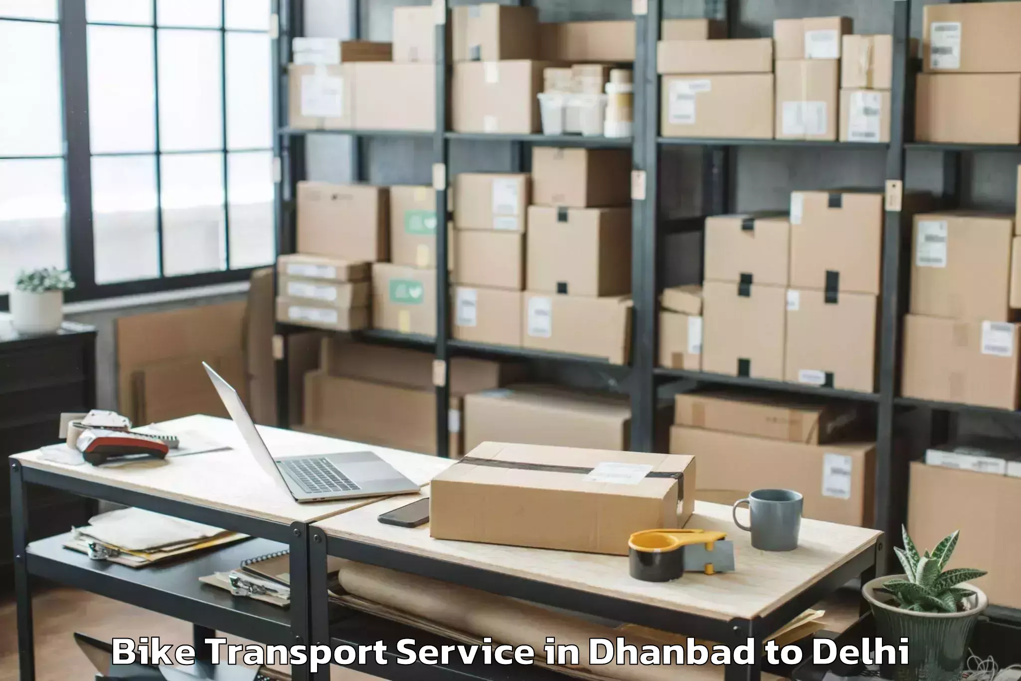 Quality Dhanbad to Naraina Bike Transport